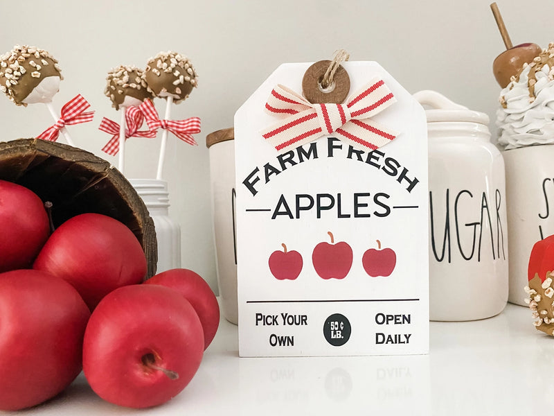 Apple Wooden Tag