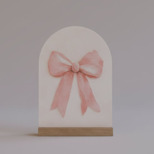 7x10 Soft Pink Bow Arch w/ Base