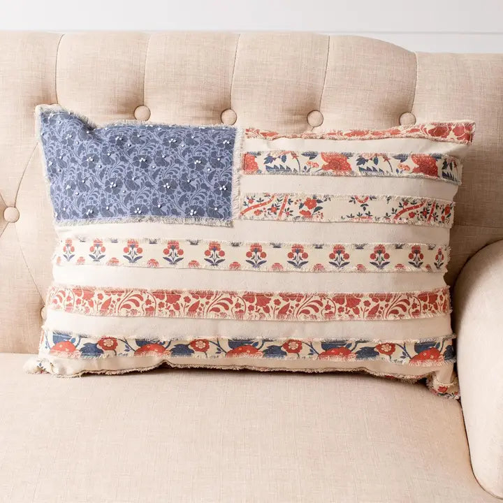 Patchwork Flag Lumbar Pillow