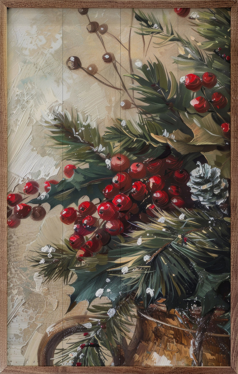 16x24 Winterberry Mix III Framed Wall Decor