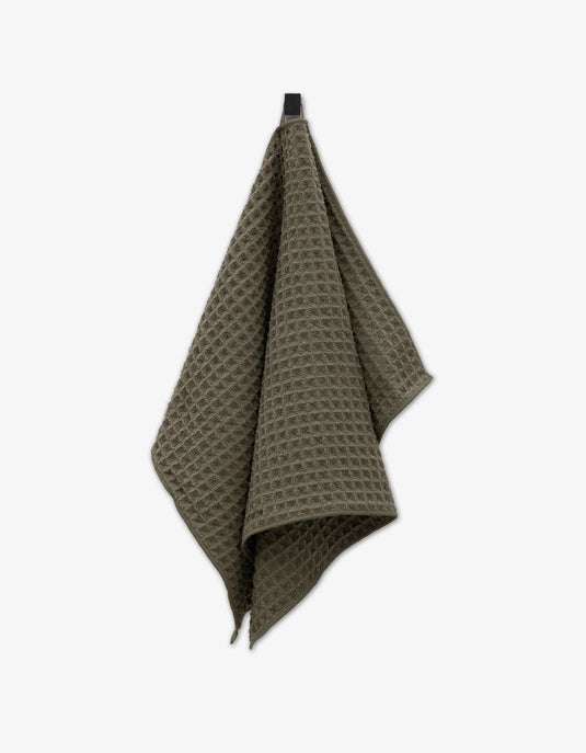 Geometry Waffle Hand Towel - FOREST