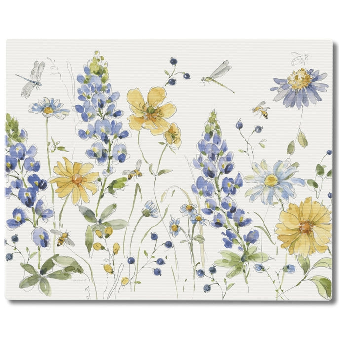 Lovely Blues 15x12 Tempered Glass Cutting Board