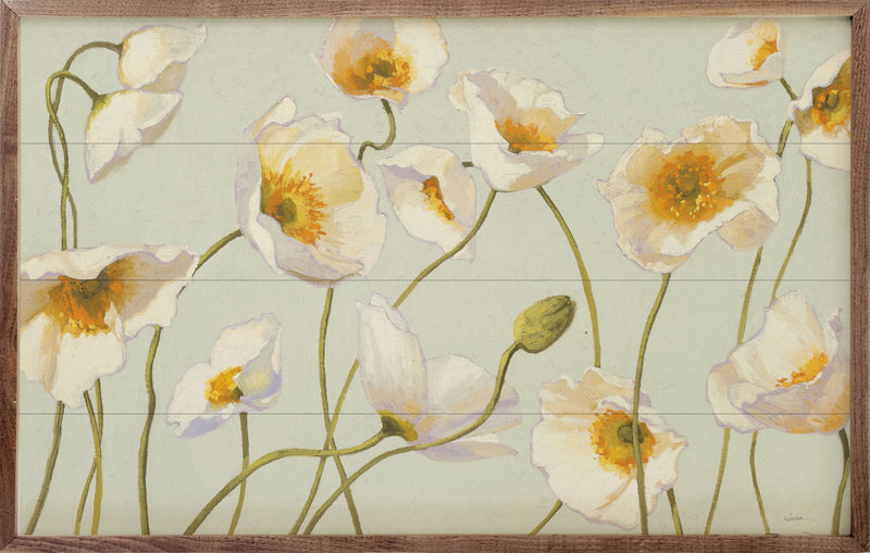 16x10 White & Bright Poppies Wall Art