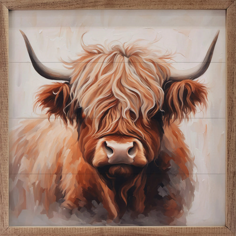 12x12 Highland Cow Framed Wall Decor