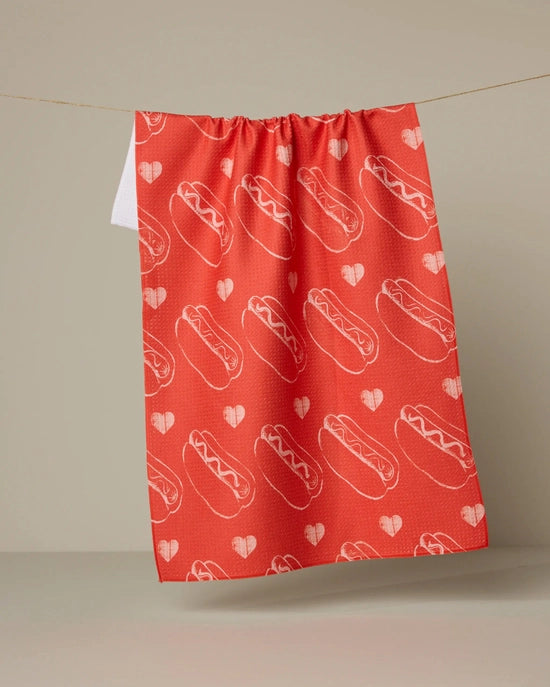 Geometry Tea Towel - Lovely Franks Red