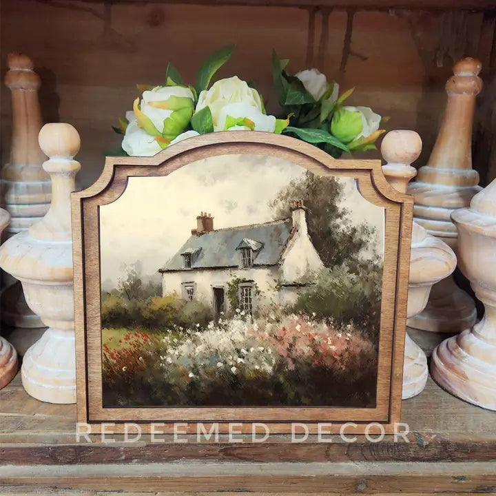 Provincial Spring Cottage Painting Framed Art