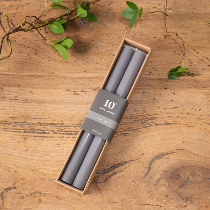 10" Taper Candle Set of 2 - Slate Gray