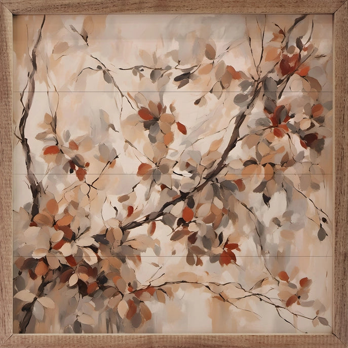 Red Flowers on Branch Framed Wall Decor