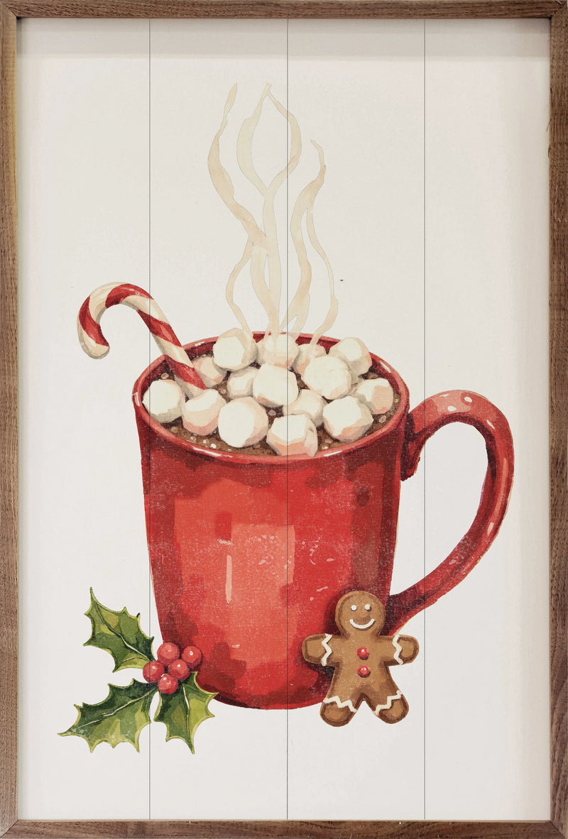 10x16 Christmas Hot Cocoa Framed Wall Decor