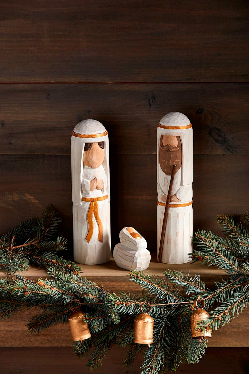 Carved Nativity Sitter Set