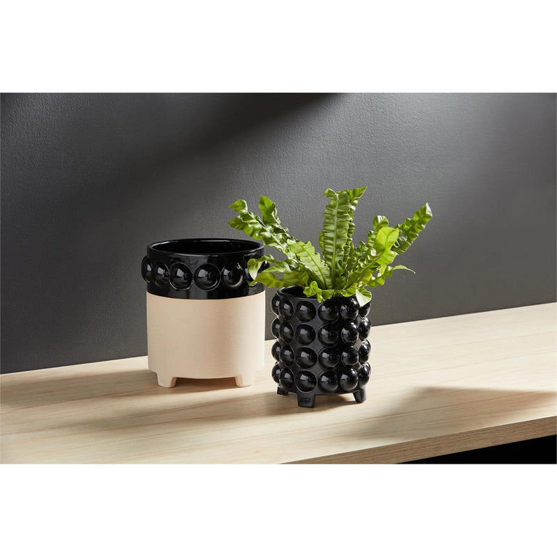 Black Bead Flower Pot