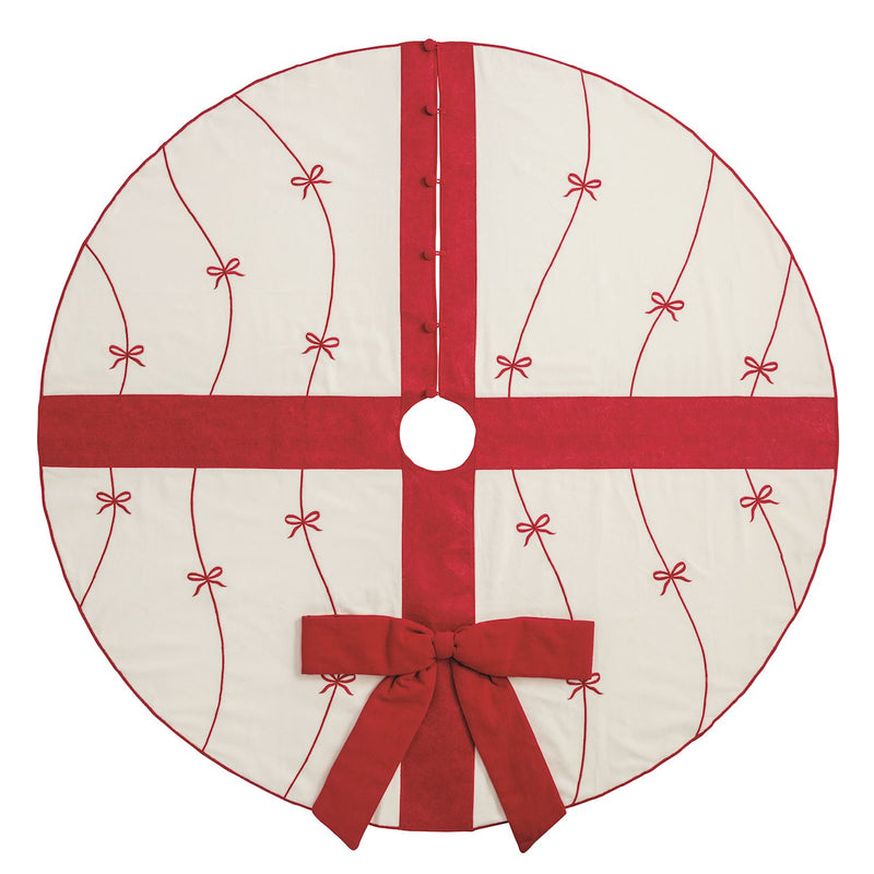 Bow Embroidered Tree Skirt
