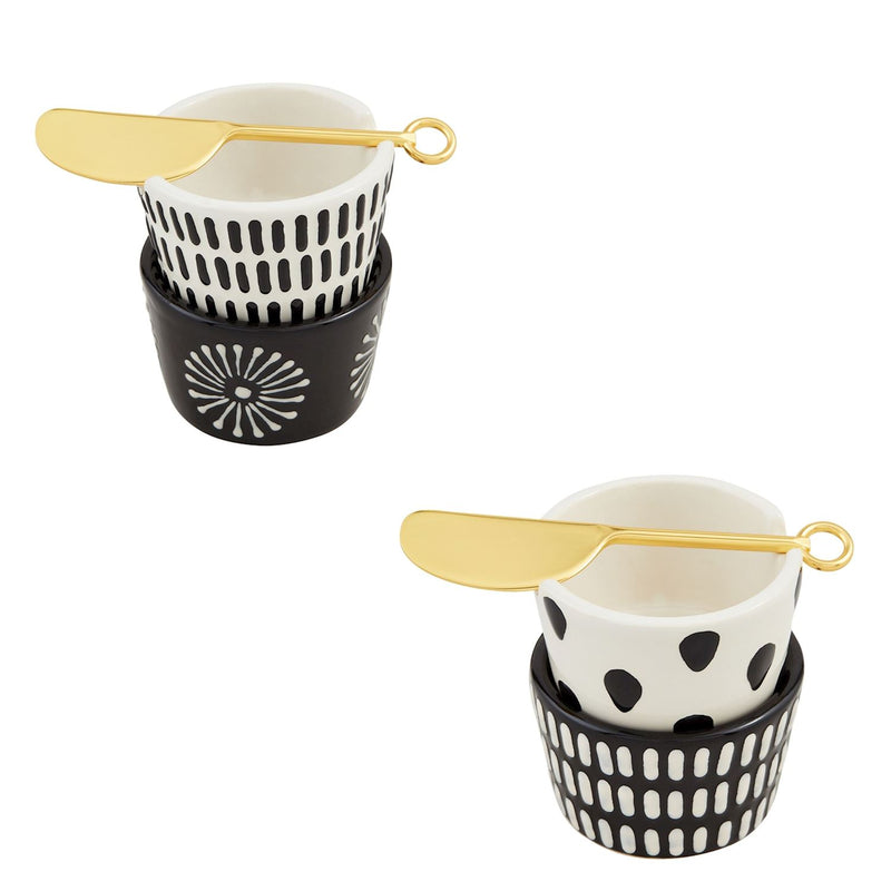 Black Patterned Tidbit Set