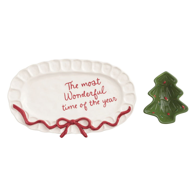 Bow Tree Platter & Tidbit Set