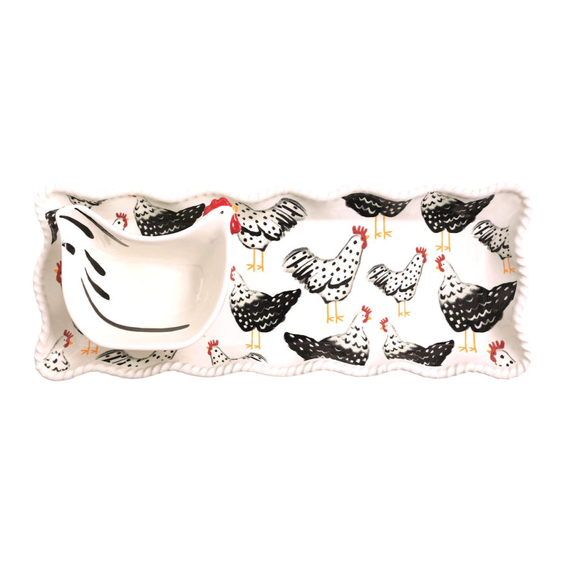 Rooster Tray & Dip Set