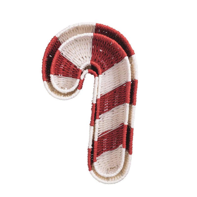 Candy Cane Woven Basket