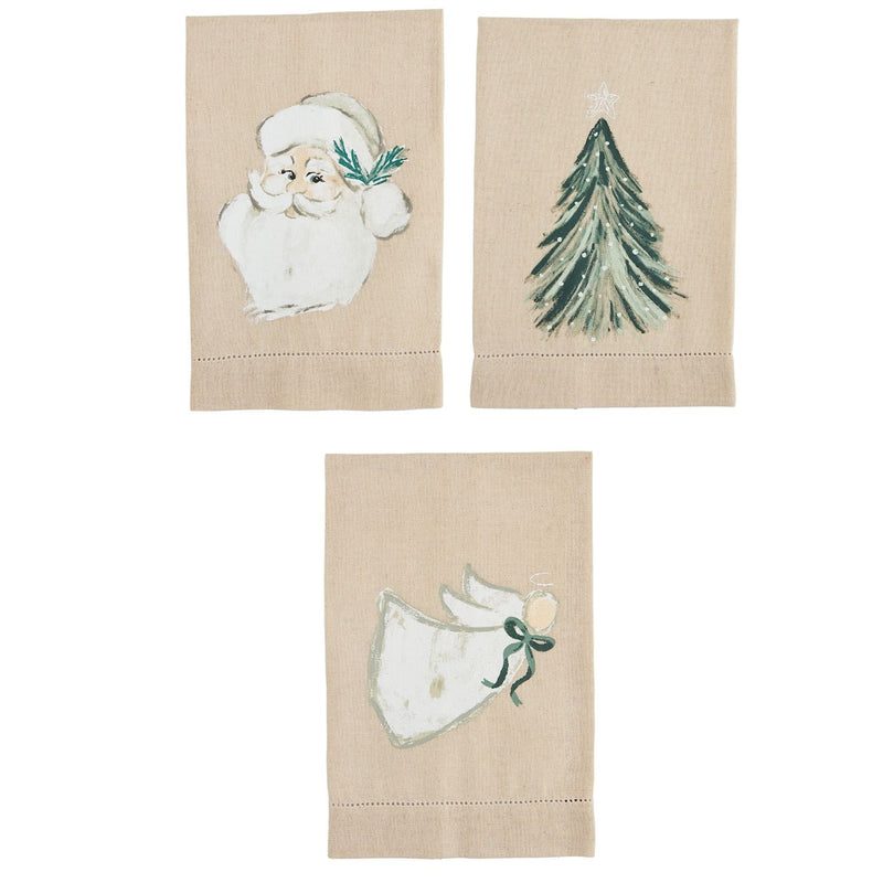 White Christmas Painted Towel