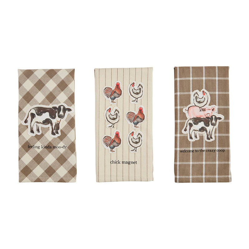 Farm Animal Canvas Patch Towel