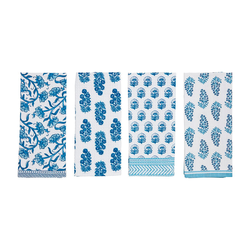 Blue Block Print Towel