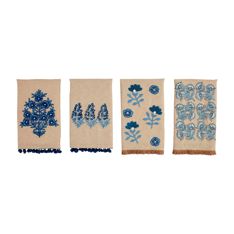 Block Print Embroidered Towel