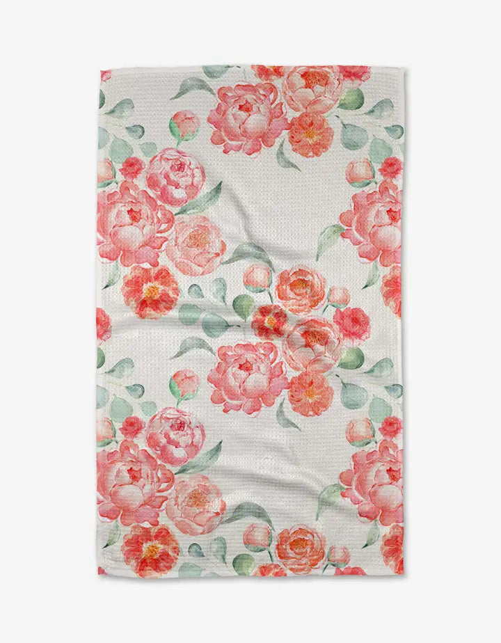Geometry Tea Towel - Blush Florals