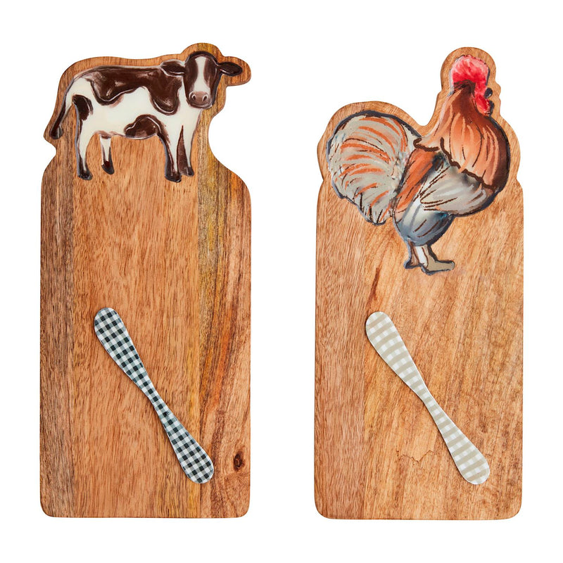 Enamel Farm Animal Board Set