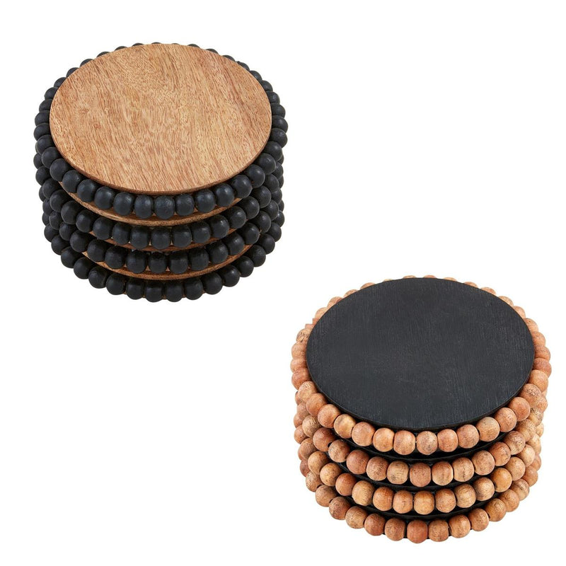 Black Beaded Coaster Set