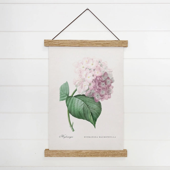 Canvas Art w/ Wood Hanger - Botanical Hydrangea