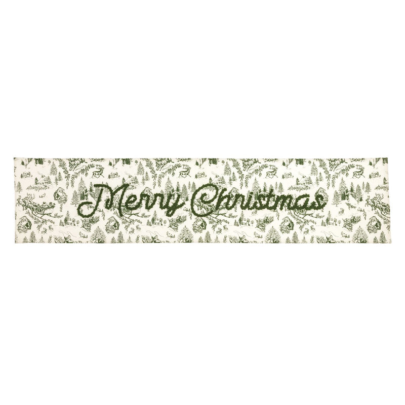 Green Toile Table Runner