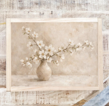 25x17 Cherry Blossom Vase Framed Wall Art