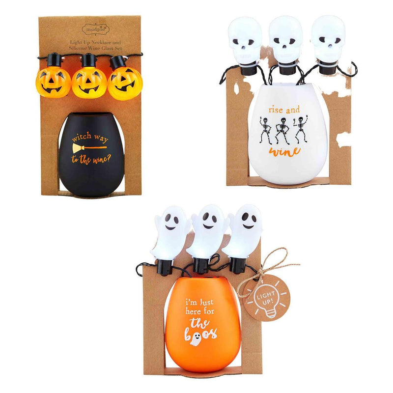 Halloween Wine Glass & Necklace Set