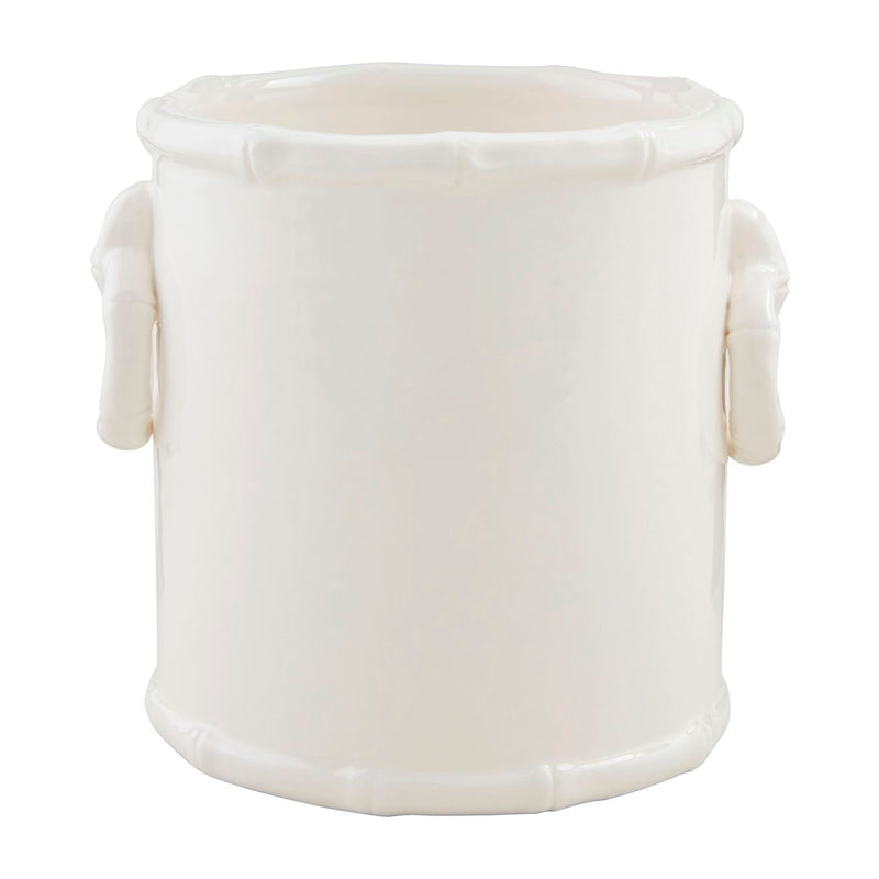 White Bamboo Look Utensil Holder