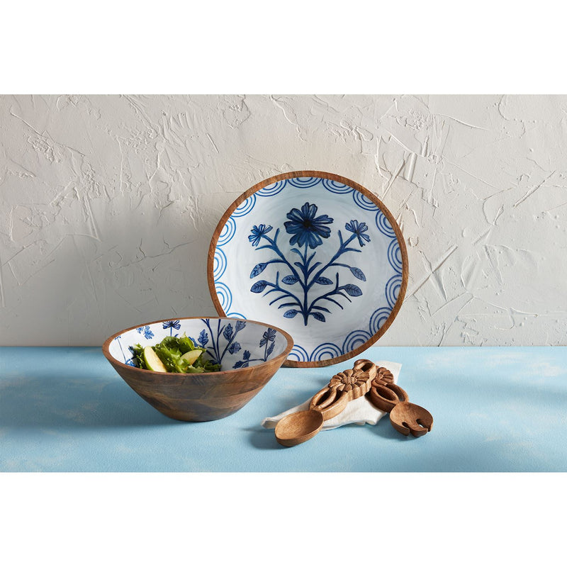 Blue Floral Enamel Bowl