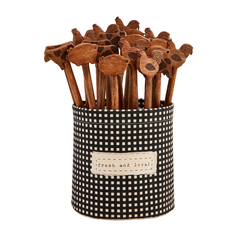 Farm Animal Wood Spoon