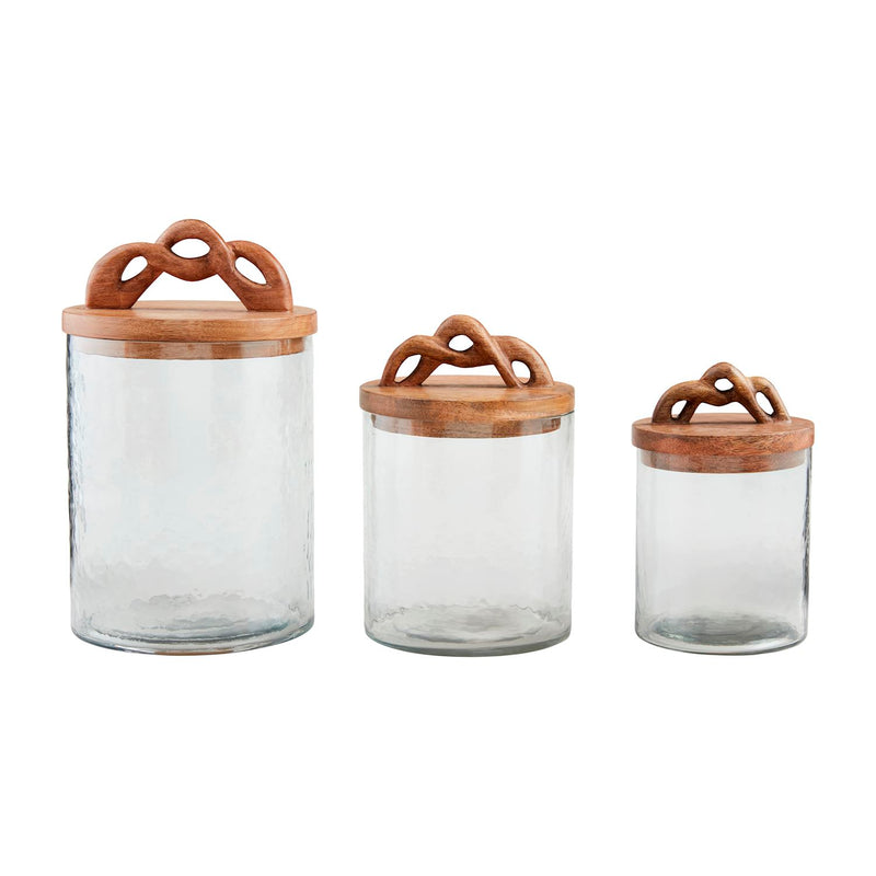 Twisted Handle Glass Canister Set