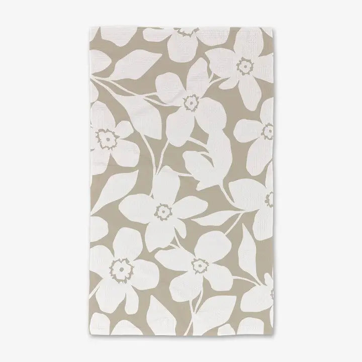 Geometry Luxe Hand Towel - Big Tan Flowers