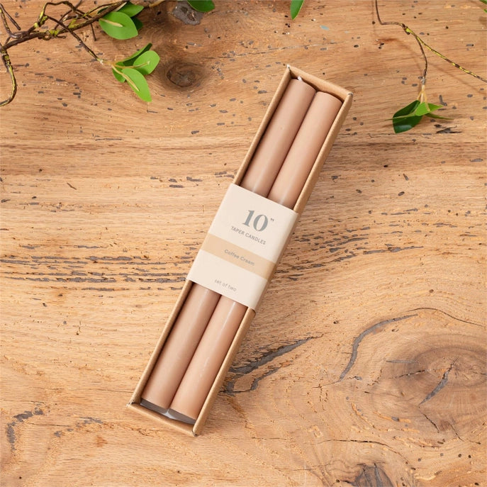 10" Taper Candle Set of 2 - Coffee Cream