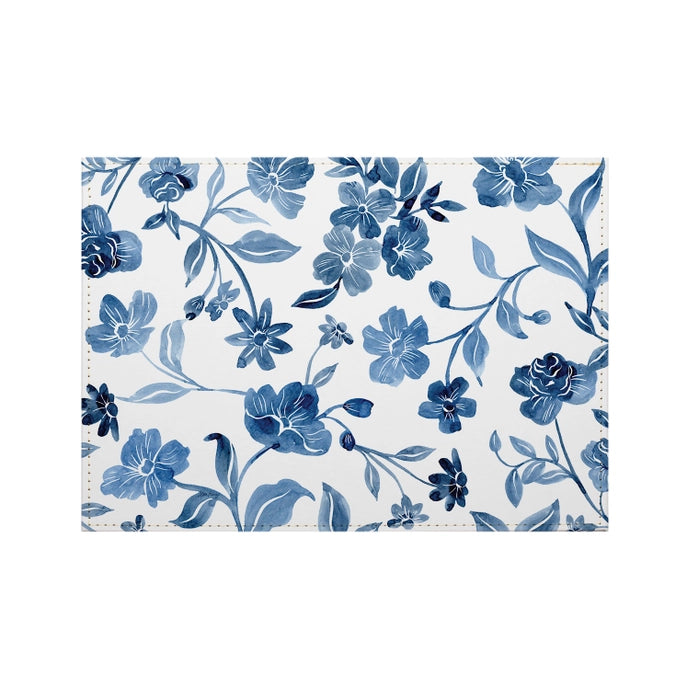 Dainty Blues Luxurious Vegan Faux Leather Placemat
