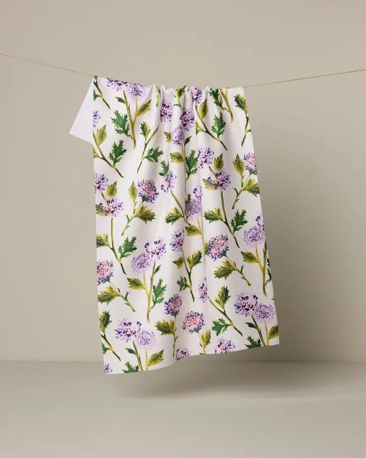 Geometry Tea Towel - Blooming Thistle