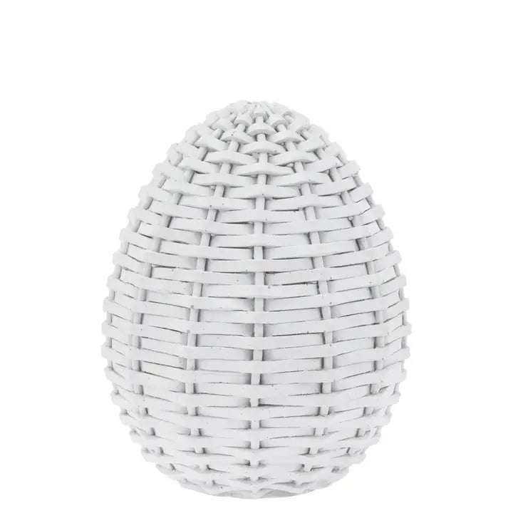 White Wicker Resin Egg Easter