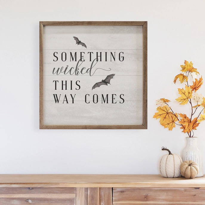 Something Wicked Bats Framed Sign
