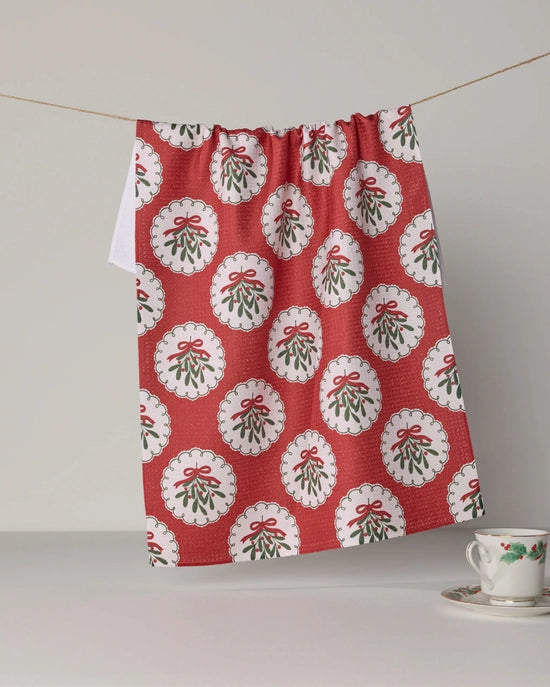 Geometry Tea Towel - Merry Mistletoe