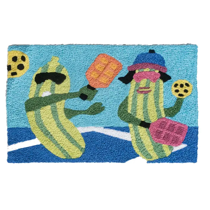Pickleball Couple Jellybean Accent Rug 20" X 30"