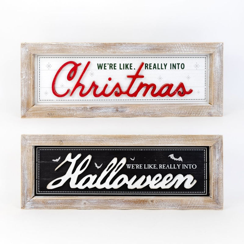 Reversible Halloween / Christmas Sign