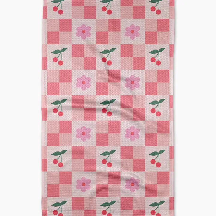 Geometry Tea Towel - Floral and Cherries