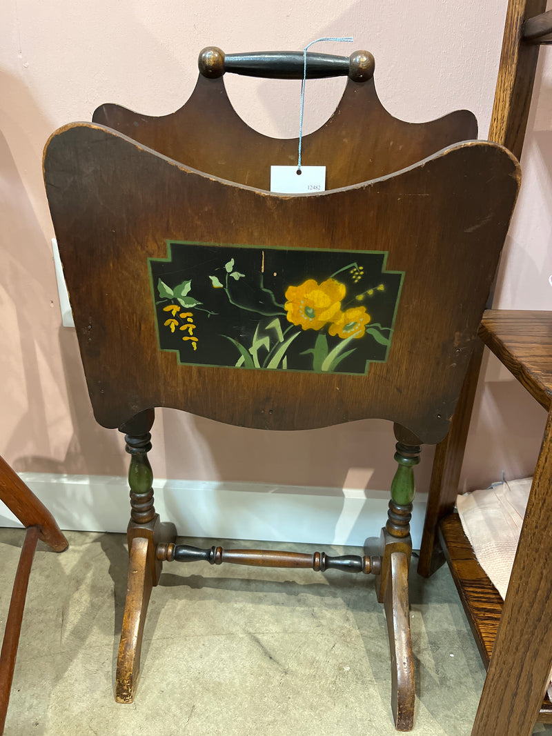 Vintage Folk Art Magazine Stand