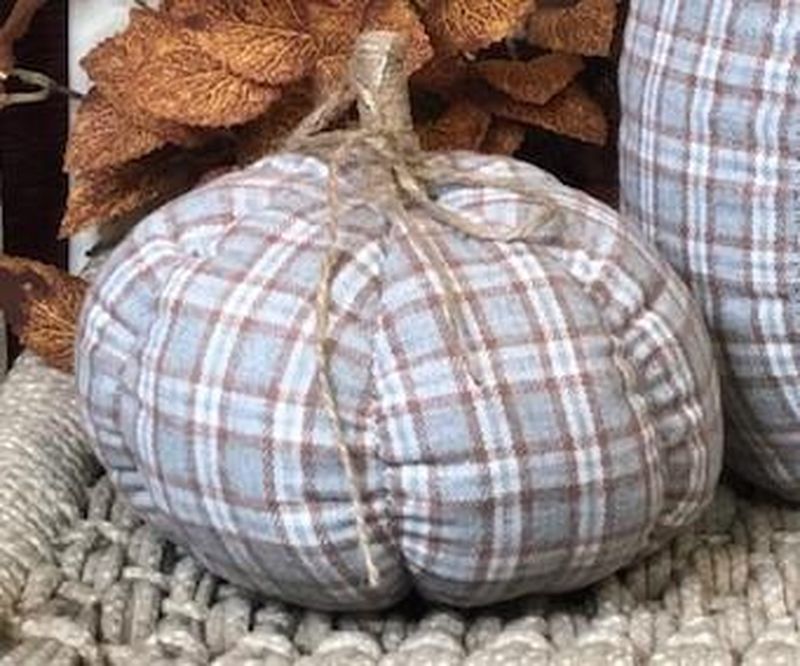 Blue & Brown Plaid Pumpkin