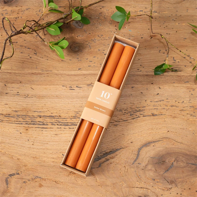 10" Taper Candle Set of 2 - Burnt Sienna