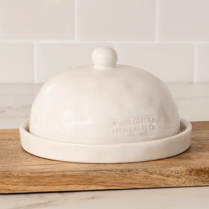 White Cottage Mini Butter Dish