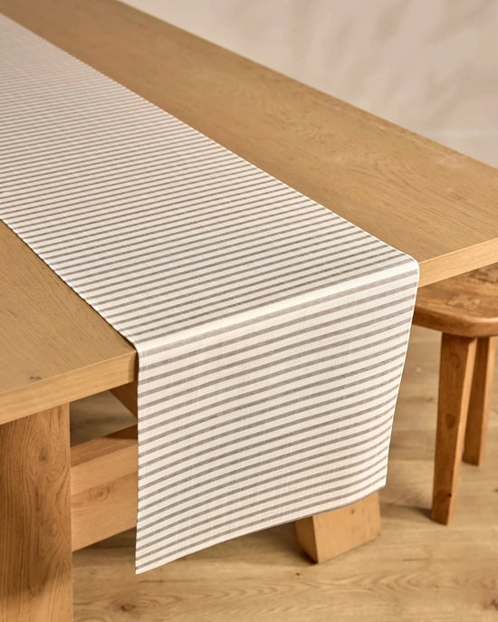 Geometry Table Runner - Stone Stripe